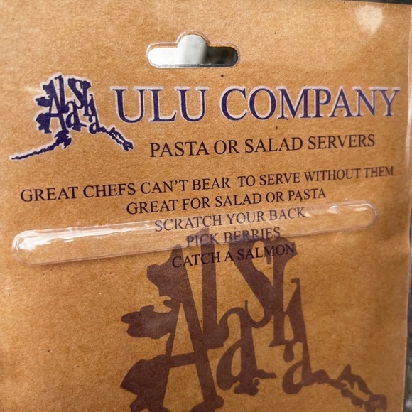 NWT Moose Solid Wood Salad Pasta Servers Ulu Company Sustainable Alaska - Picture 8 of 8